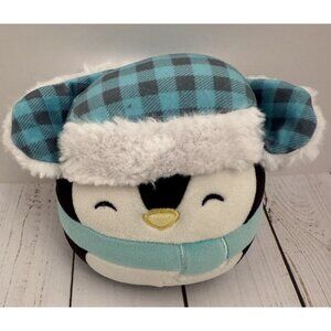 Squishmallows Luna the Penguin with Trapper Hat Scarf 5” Plush EUC